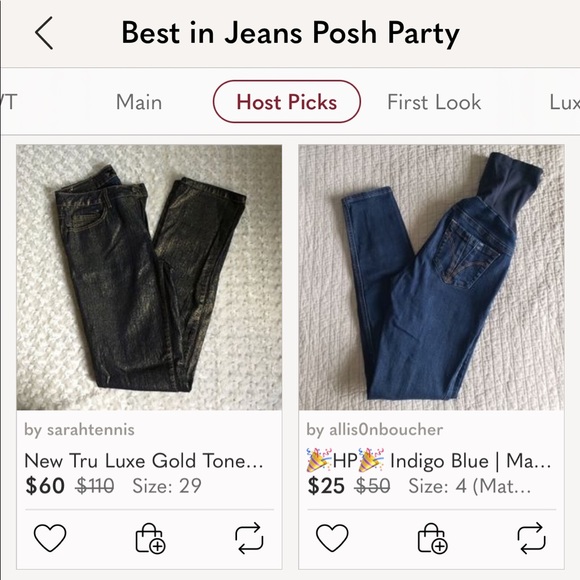 🎉HP🎉 New Tru Luxe Gold Tone Dark Wash Jeans 29/8 - Picture 9 of 9